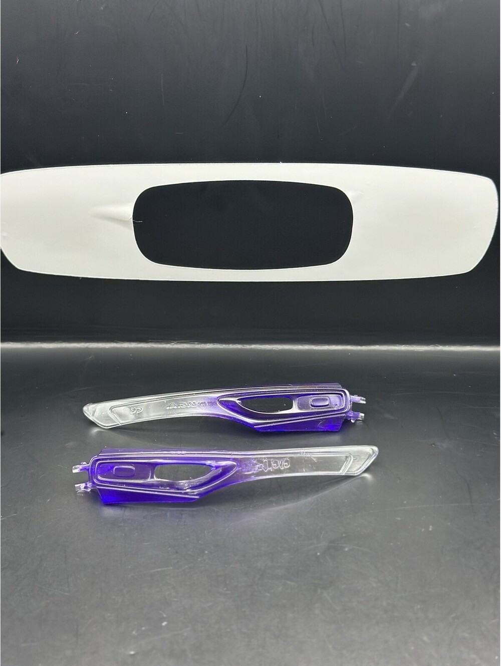 Oakley Eye Patch 2 Purple Clear Fade OEM Replacement Arms (No Icons)